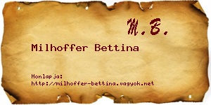 Milhoffer Bettina névjegykártya